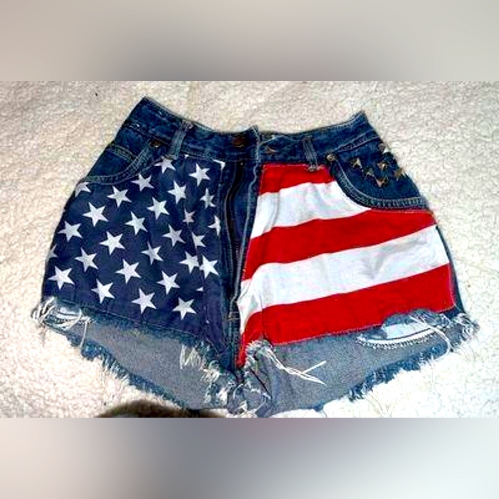 Distressed American Flag shorts